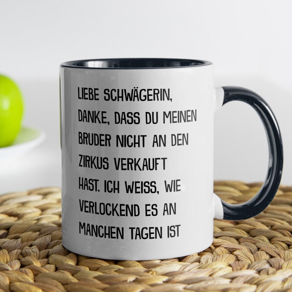 Schwägerin Geschenk zur Hochzeit Idee Schwägerin Tasse Schwester der Braut des Bräutigams oder Ehemann des Bruder Kaffeetasse Frauen