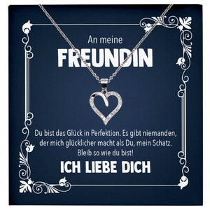 Jahrestag Geschenk Freundin Schmuck Frauen Valentinstag Geburtstag Weihnachten Idee An Meine Liebe - Silber Herz Halskette mit Karte