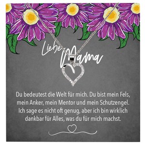 Mama Geschenk Muttertag Geburtstag Frauen Schmuck mit Karte Herz Halskette Echt Silber Weihnachten Idee von Tochter oder Sohn