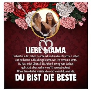 Mama Schmuck Personalisiertes Geschenk Muttertag Geburtstag Frauen Halskette Personalisisierbar Karte Herz Collier Echt Silber Weihnachten