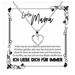 Mama Geschenk Muttertag Geburtstag Frauen Schmuck mit Karte Herz Halskette Echt Silber Weihnachten Idee von Tochter oder Sohn