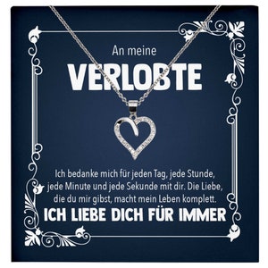 Frisch Verlobte Geschenk Verlobung Frauen Schmuck Bride To Be, An Meine Liebe Willst Du Mich Heiraten - Silber Halskette Herz mit Karte