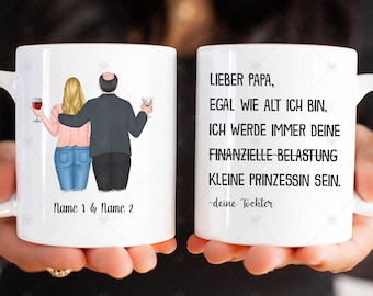 Papa Tasse Personalisiert Vater Tochter Vatertag Papa Geschenk Personalisiert Tasse Papa Tochter Geschenk Vatertag Papa Geburtstag Herrentag