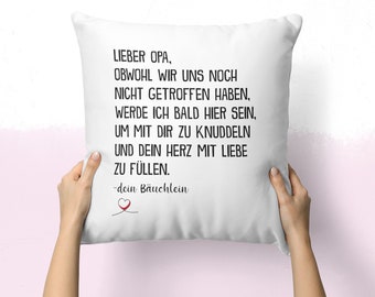 Du Wirst Opa Kissen Schwangerschaft Geschenk von Baby Werdender Grossvater Deko Geburtstag Vatertag Opi To Be Bald Verkünden, Männer
