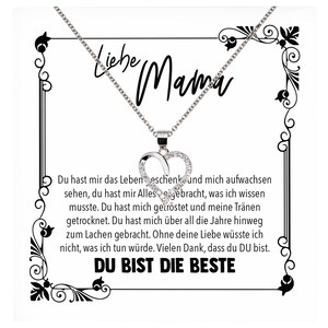 Mama Geschenk Muttertag Geburtstag Frauen Schmuck mit Karte Herz Halskette Echt Silber Weihnachten Idee von Tochter oder Sohn