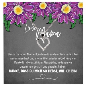Mama Geschenk Muttertag Geburtstag Frauen Schmuck mit Karte Herz Halskette Echt Silber Weihnachten Idee von Tochter oder Sohn