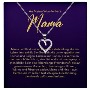 Liebe Mama Geschenk Silber 925/000 Herz Halskette Muttertag Valentinstag Frauen Schmuck Karte Mutter Geburtstag Weihnachten Damen Collier