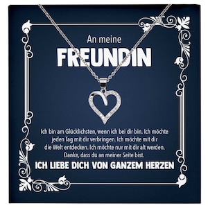 Freundin Jahrestag Geschenk Herz Halskette Frauen Valentinstag Geburtstag Weihnachten Idee An Meine Liebe - Silber Schmuck mit Karte