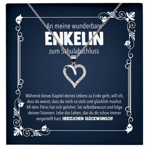 Meine Enkelin Schulabschluss Geschenk Mädchen Silber 925 Herz Halskette Karte Abiturientin Glückwunsch Frauen Schmuck Realschule Gymnasium