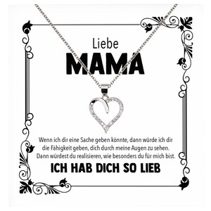 Mama Geschenk Muttertag Geburtstag Frauen Schmuck mit Karte Herz Halskette Echt Silber Weihnachten Idee von Tochter oder Sohn