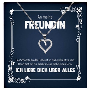 Freundin Jahrestag Geschenk Herz Halskette Frauen Valentinstag Geburtstag Weihnachten Idee An Meine Liebe - Silber Schmuck mit Karte