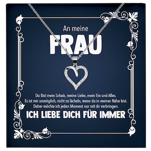 Ehefrau Geschenk Hochzeitstag Halskette Frauen Valentinstag Geburtstag Idee An Meine Frau - Silber Schmuck Halskette mit Karte