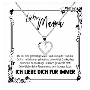 Mama Geschenk Muttertag Geburtstag Frauen Herz Halskette mit Karte Echt Silber Schmuck Weihnachten Idee von Tochter oder Sohn