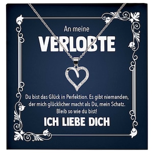 Frisch Verlobte Geschenk Verlobung Frauen Schmuck Bride To Be, An Meine Liebe Willst Du Mich Heiraten - Silber Halskette Herz mit Karte