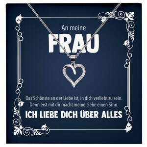 Hochzeitstag Geschenk Ehefrau Schmuck Frauen Valentinstag Geburtstag Idee An Meine Frau - Silber Herz Halskette mit Karte