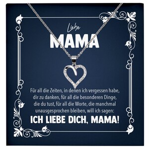 Liebe Mama Geschenk Silber 925/000 Herz Halskette Muttertag Valentinstag Frauen Schmuck Karte Mutter Geburtstag Weihnachten Damen Collier