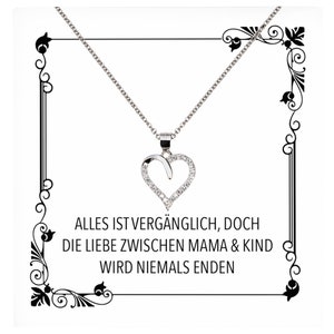 Mama Geschenk Muttertag Geburtstag Frauen Schmuck mit Karte Herz Halskette Echt Silber Weihnachten Idee von Tochter oder Sohn