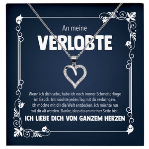 Verlobungsgeschenk Frauen Schmuck Verlobte Bride To Be, An Meine Liebe Willst Du Mich Heiraten - Silber Herz Halskette mit Karte