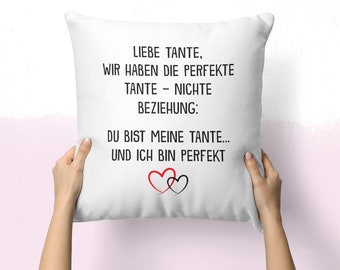 Beste Tante Geschenk von Nichte zum Geburtstag Weihnachten Muttertag Deko Kissen für Frauen Nichte und Tante Spruch Zier Hülle