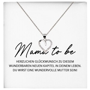Mama To Be Schwangerschaft Geschenk Muttertag Silber 925/000 Herz Halskette Karte Frauen Werdende Mutter Schmuck Collier Babyparty
