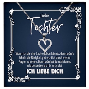 Tochter Geschenk Geburtstag Mädchen Halektte Herz Kinder Weihnachten Bachelor Master 18 Jahre Firmung Frauen Schmuck Echt Silber mit Karte
