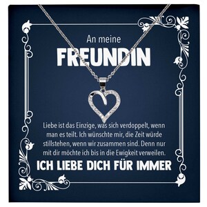 Freundin Jahrestag Geschenk Herz Halskette Frauen Valentinstag Geburtstag Weihnachten Idee An Meine Liebe - Silber Schmuck mit Karte