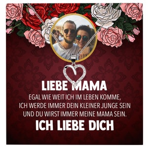 Mama Sohn Schmuck Personalisiertes Geschenk Muttertag Geburtstag Frauen Halskette Personalisisierbar Karte Herz Collier Echt Silber