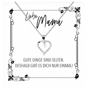 Mama Geschenk Muttertag Geburtstag Frauen Schmuck mit Karte Herz Halskette Echt Silber Weihnachten Idee von Tochter oder Sohn
