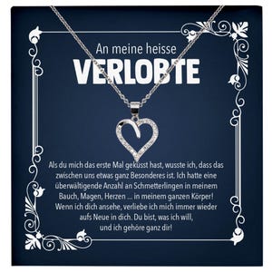 Verlobung Geschenk Frauen Silber 925/000 Herz Halskette mit Karte Schmuck Ich Liebe Dich Heisse Verlobte Valentinstag Hochzeitsplanung