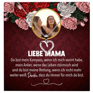 Mama Schmuck Personalisiertes Geschenk Muttertag Geburtstag Frauen Halskette Personalisisierbar Karte Herz Collier Echt Silber Weihnachten