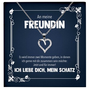 Freundin Jahrestag Geschenk Herz Halskette Frauen Valentinstag Geburtstag Weihnachten Idee An Meine Liebe - Silber Schmuck mit Karte