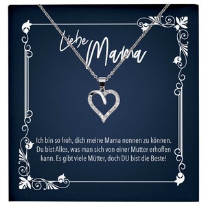 Mama Geschenk Muttertag Geburtstag Frauen Schmuck mit Karte Herz Halskette Echt Silber Weihnachten Idee von Tochter oder Sohn