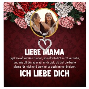 Mama Schmuck Personalisiertes Geschenk Muttertag Geburtstag Frauen Halskette Personalisisierbar Karte Herz Collier Echt Silber Weihnachten