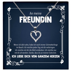 Jahrestag Geschenk Freundin Schmuck Frauen Valentinstag Geburtstag Weihnachten Idee An Meine Liebe - Silber Herz Halskette mit Karte