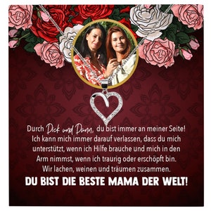 Mama Schmuck Personalisiertes Geschenk Muttertag Geburtstag Frauen Halskette Personalisisierbar Karte Herz Collier Echt Silber Weihnachten