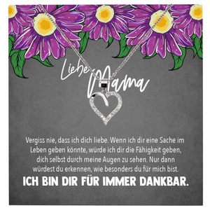 Mama Geschenk Muttertag Geburtstag Frauen Schmuck mit Karte Herz Halskette Echt Silber Weihnachten Idee von Tochter oder Sohn