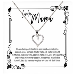 Mama Geschenk Muttertag Geburtstag Frauen Schmuck mit Karte Herz Halskette Echt Silber Weihnachten Idee von Tochter oder Sohn
