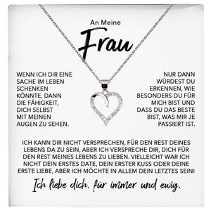 Ehefrau Geschenk Ich Liebe Dich Schmuck Silber 925/000 Frauen Herz Halskette Valentinstag Schatz Hochzeitstag Damen Collier Ehejubiläum