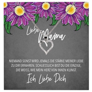 Mama Geschenk Muttertag Geburtstag Frauen Schmuck mit Karte Herz Halskette Echt Silber Weihnachten Idee von Tochter oder Sohn
