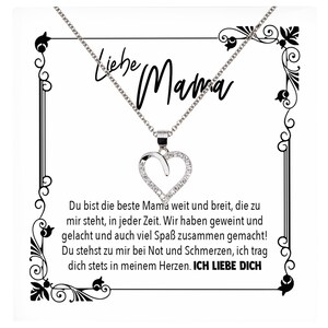 Mama Geschenk Muttertag Geburtstag Frauen Schmuck mit Karte Herz Halskette Echt Silber Weihnachten Idee von Tochter oder Sohn