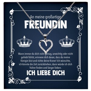 Großartige Freundin Geschenk Silber Ich Liebe Dich Schmuck Frauen Silber 925/000 Herz Halskette Valentinstag Jahrestag Damen Collier