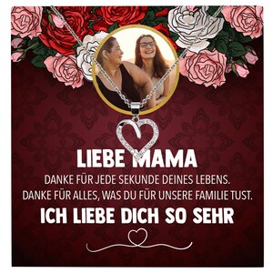 Mama Schmuck Personalisiertes Geschenk Muttertag Geburtstag Frauen Halskette Personalisisierbar Karte Herz Collier Echt Silber Weihnachten