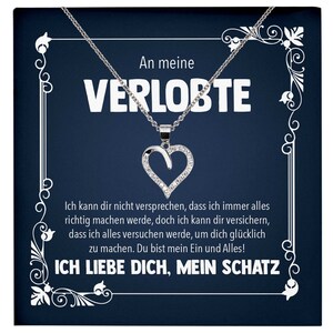 Verlobungsgeschenk Frauen Halskette Herz Verlobte Bride To Be, An Meine Liebe Willst Du Mich Heiraten - Silber Schmuck mit Karte