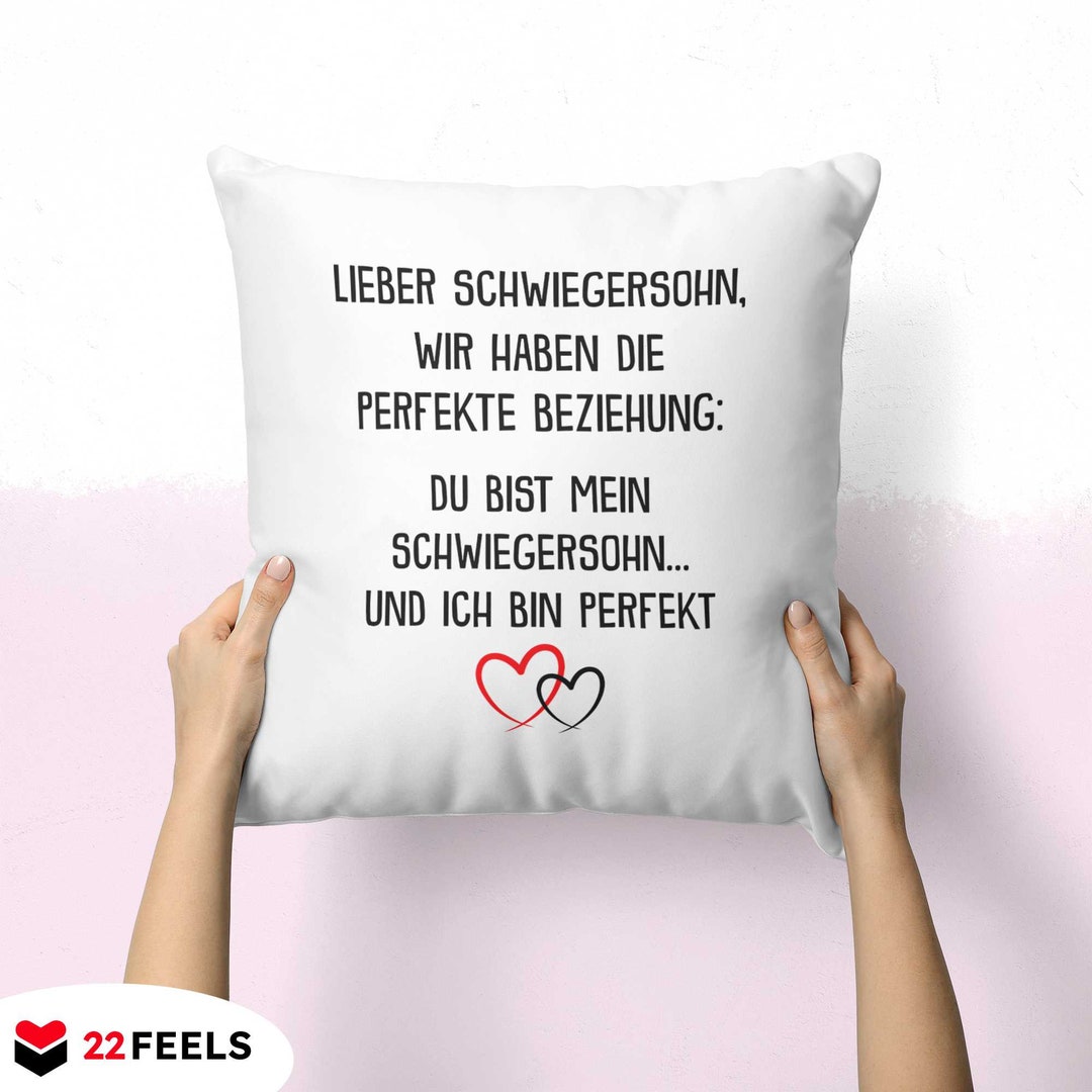 Schwiegersohn Geschenk zur Hochzeit Kissen Männer Deko Geburtstag von