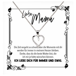 Mama Geschenk Muttertag Geburtstag Frauen Schmuck mit Karte Herz Halskette Echt Silber Weihnachten Idee von Tochter oder Sohn