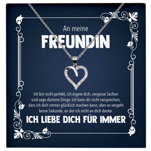 Freundin Jahrestag Geschenk Herz Halskette Frauen Valentinstag Geburtstag Weihnachten Idee An Meine Liebe - Silber Schmuck mit Karte