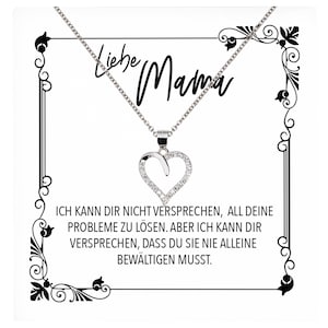 Mama Geschenk Muttertag Geburtstag Frauen Schmuck mit Karte Herz Halskette Echt Silber Weihnachten Idee von Tochter oder Sohn