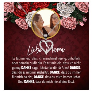 Mama Schmuck Personalisiertes Geschenk Muttertag Geburtstag Frauen Halskette Personalisisierbar Karte Herz Collier Echt Silber Weihnachten