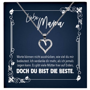 Mama Geschenk Muttertag Geburtstag Frauen Herz Halskette mit Karte Echt Silber SchmuckWeihnachten Idee von Tochter oder Sohn