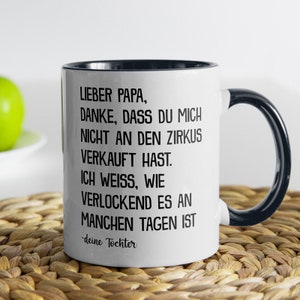 Papa Geschenk von Tochter zum Vatertag, Vater Tochter Tasse Geburtstagsgeschenk, Weihnachten Geschenke für Männer, Kaffetasse Tee Haferl